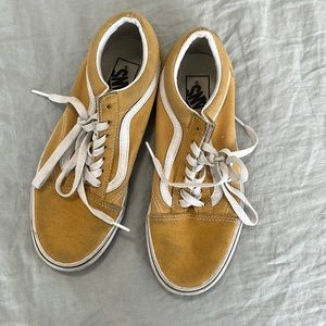 Mustard yellow lace up vans